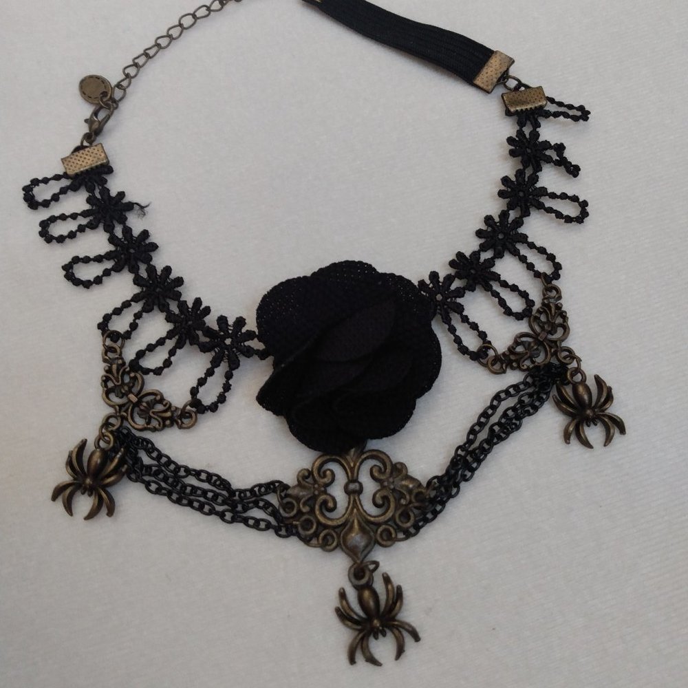 Gothic Black Rose Choker or Bracelet